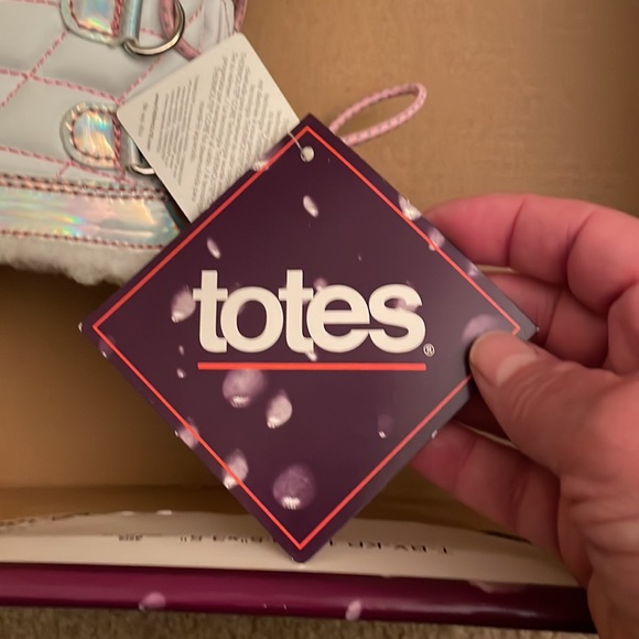 Totes Kids Ernie White & Pink Boots - Girls Size 6M - Picture 8 of 14